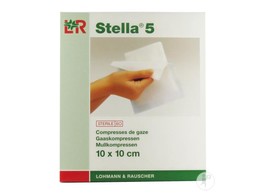 Stella Steriel Gaaskompres Per 5 Verpakt 5/5 10cm x 10cm