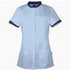 Verpleegschort Fleur wit/lichtblauw XL