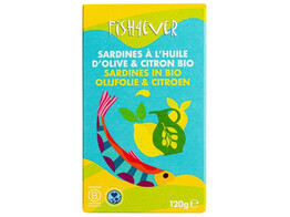 Fish4Ever Sardines In Bio Olijfolie   Citroen 120gr